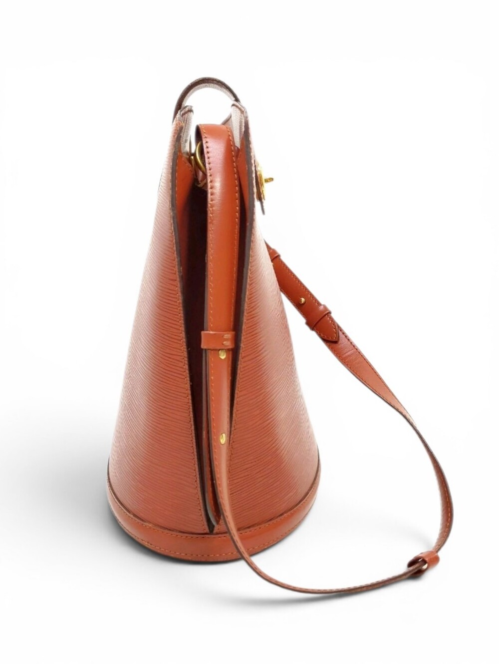 Louis Vuitton Cluny Shoulder Bag Structured Epi Brown Leather Bucket - Picture 3 of 10